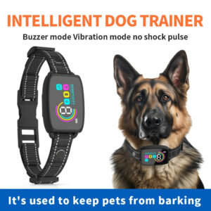 Smart Anti-Barking Dog Collar – Rechargeable, HD Digital Display, IP67 Waterproof Bark Stopper