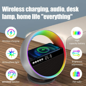2025 New Multifunction RGB Night Light – Wireless Charger & Bluetooth Speaker with Ambient Lighting