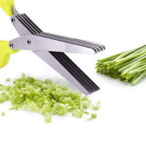 Multifunctional Multi-Layer Green Onion Scissors – Stainless Steel Herb & Spice Cutter
