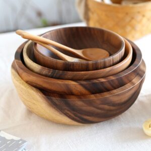 Natural Wooden Kitchen Bowl – Fruit & Salad Bowl for Home and Restaurant, Wooden Utensils
