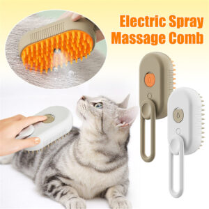 in-1 Cat & Dog Steam Brush – Electric Spray Hair Removal & Pet Grooming Comb