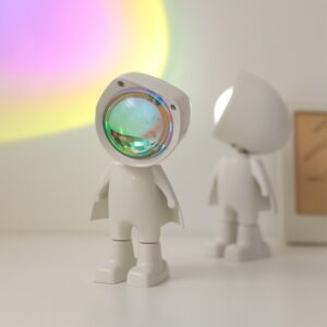 Rainbow Sunset Light Projector – LED Mood Light & Cute Robot Night Lamp for Home Decor
