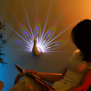 Peacock Wall Lamp – Colorful 3D Ambient Lighting for Bedroom, Modern Creative Atmosphere