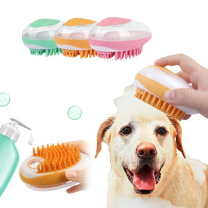 2-in-1 Dog & Cat Bath Brush – Soft Silicone SPA Massage & Grooming Comb