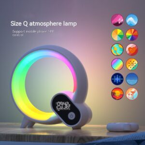 Creative Q Light Sunrise Alarm Clock – Analog & Digital Display, Bluetooth Audio & Colorful Atmosphere Light