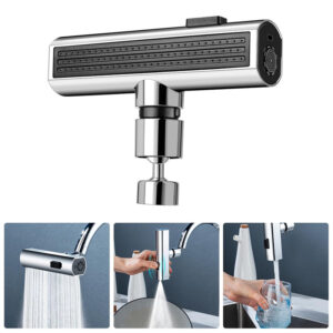 Universal Rotating Kitchen Faucet Nozzle – Splash-Proof Waterfall Outlet & Bubbler Extension